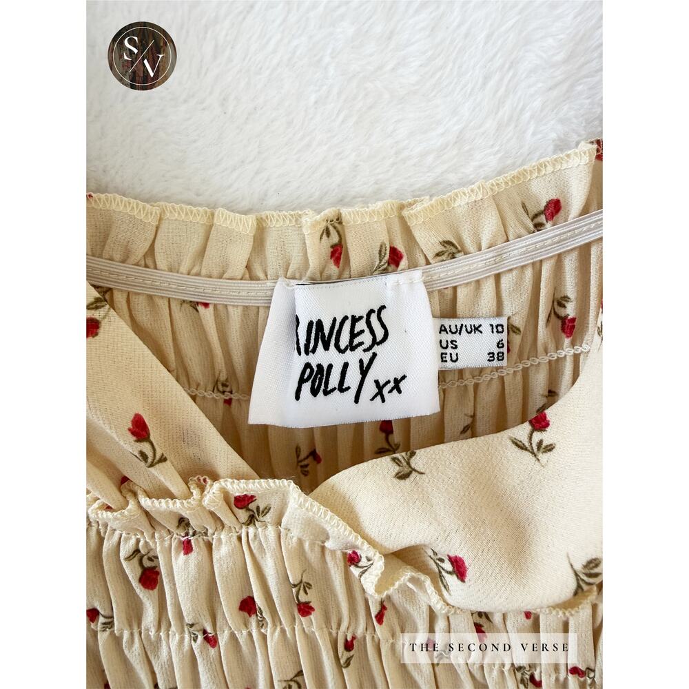 Princess Polly Roza Mini Dress Spaghetti Strap Short Floral Dress Size 6 - Picture 9 of 10